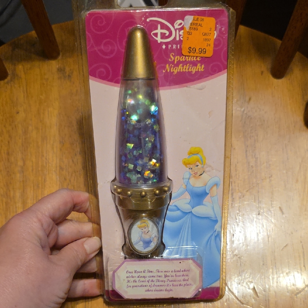 Disney Princess Glitter Nightlight with Gold Base
